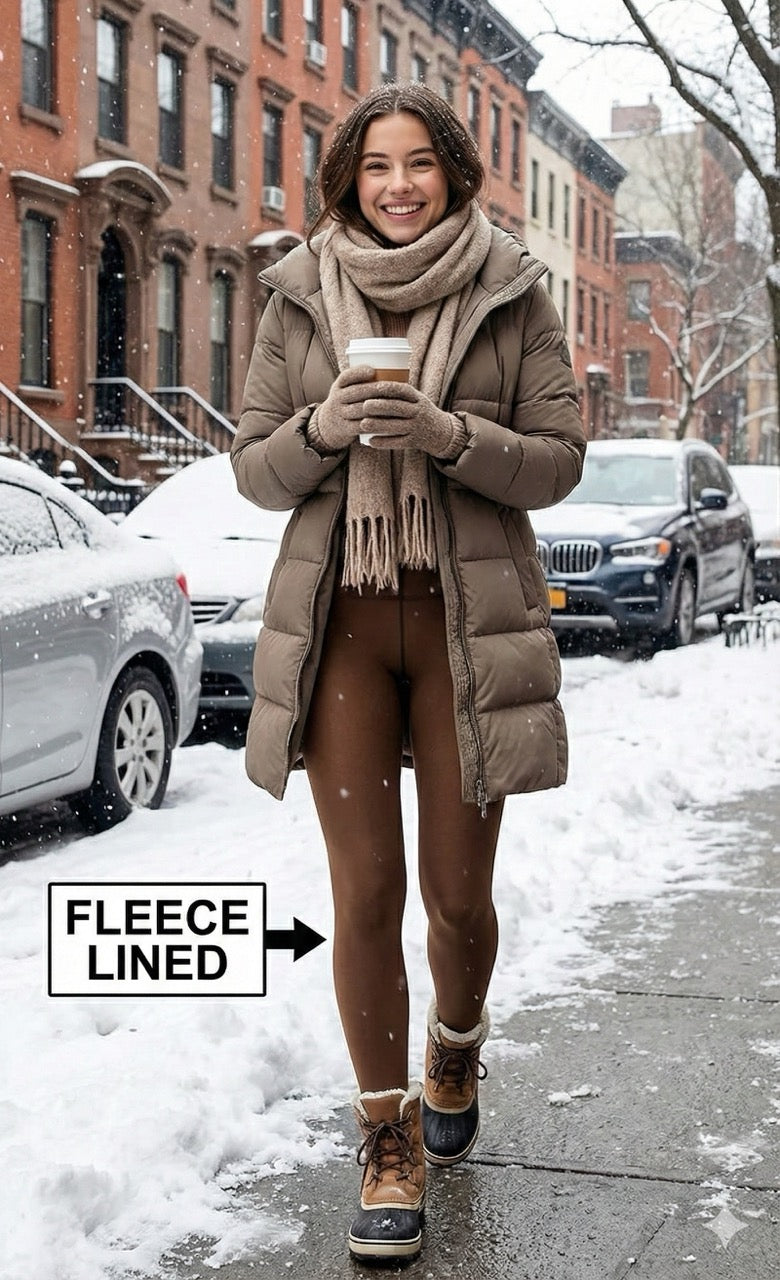 Fake Translucent Fleece Thermal Stockings Woman