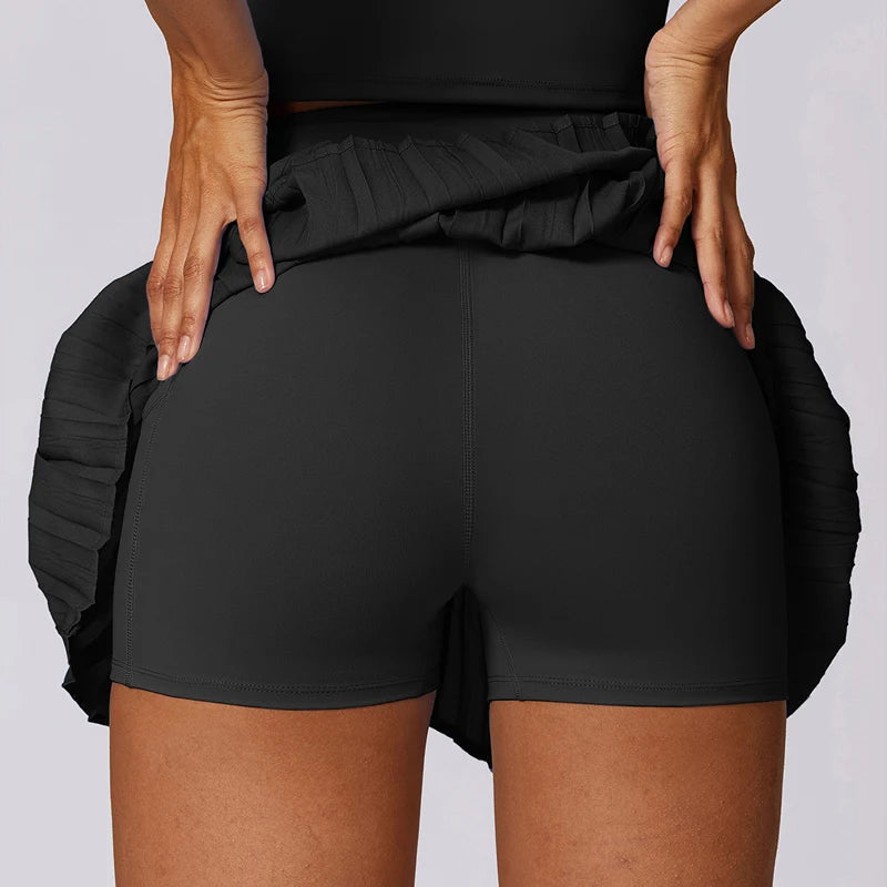Women'S High Waisted Pleated Tennis Skirts with Pockets Tummy Control Casual Liner Skorts a Line Workout Golf Skirts