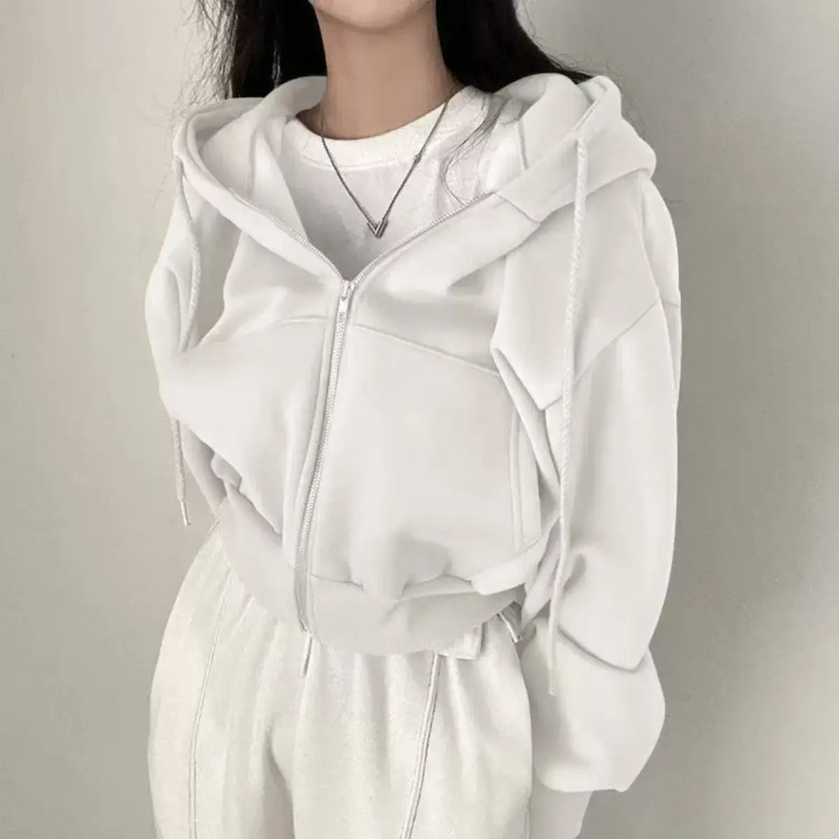 Korean Hoodie Women Fashion Fleece Lined 